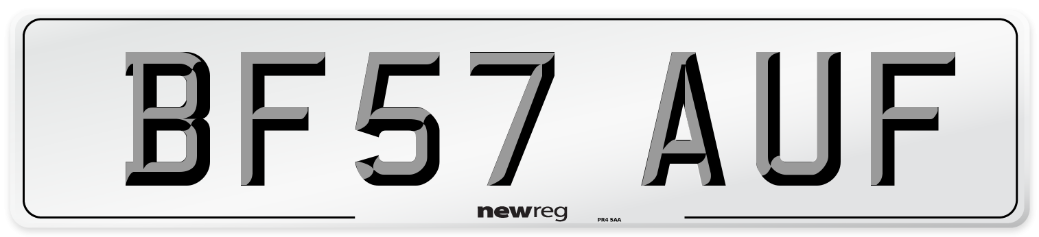 BF57 AUF Number Plate from New Reg